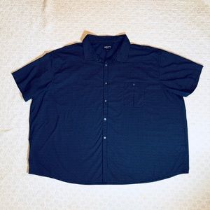 Claiborne Easycare 6XL Mens SS Blue/white Shirt